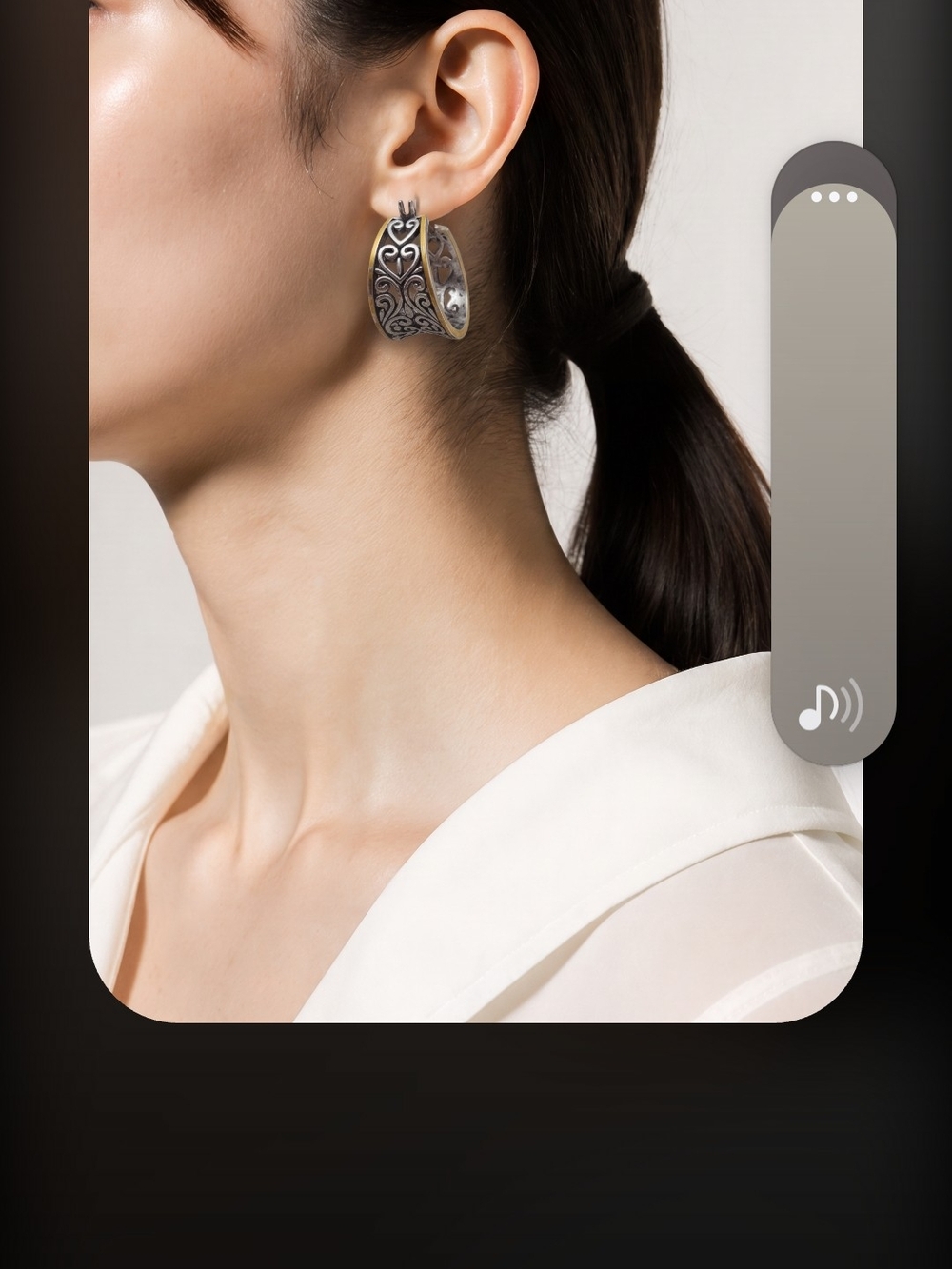 Ornate Silver-Tone Filigree Hoop Earrings - Classic Silver